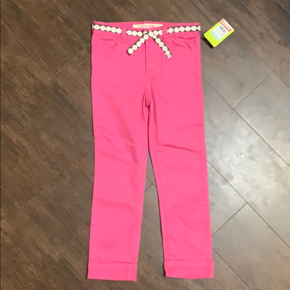 Pink Skinny Jean with Ribbon Belt